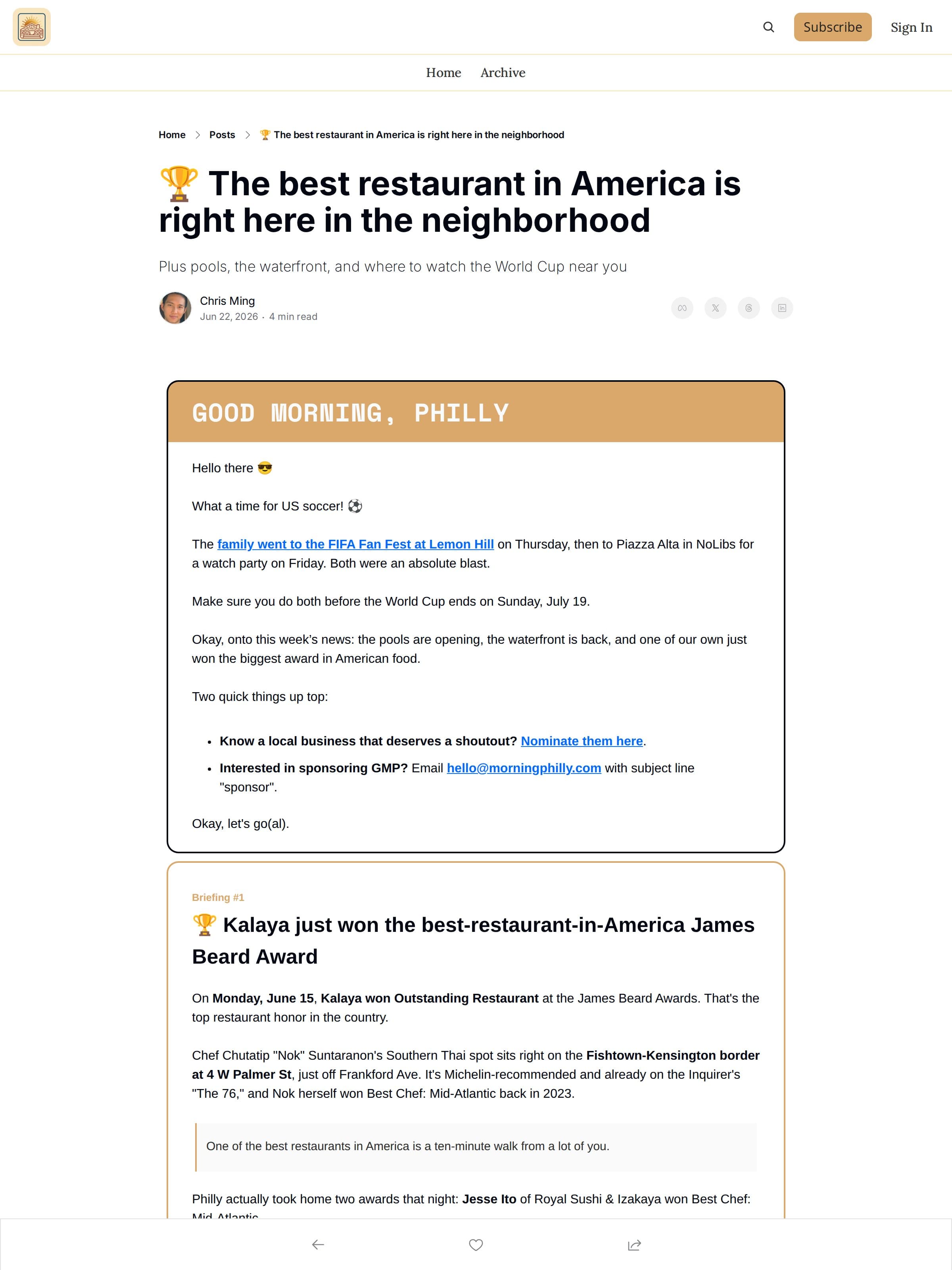 Recent issue of Good Morning Philly